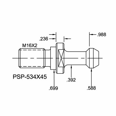 TJ DAVIES CO Solid Retention Knob PSP-534X45